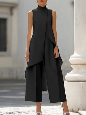 Harlow | Asymmetric Top Wide-Leg Trouser Co-Ord — RoselynAtelier
