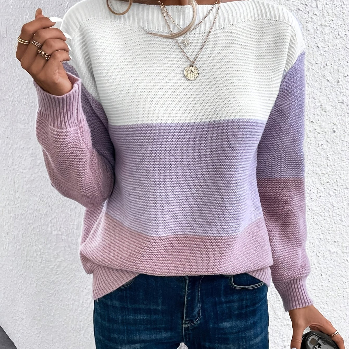 Freya Colour Block Drop Shoulder Jumper - view 15