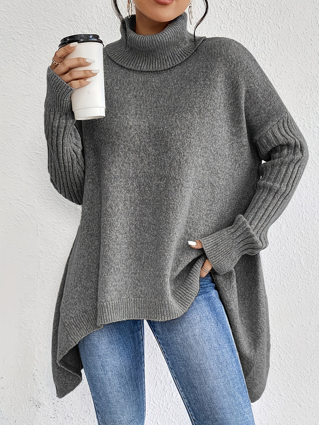 Erin High Neck Oversized Jumper - view 2