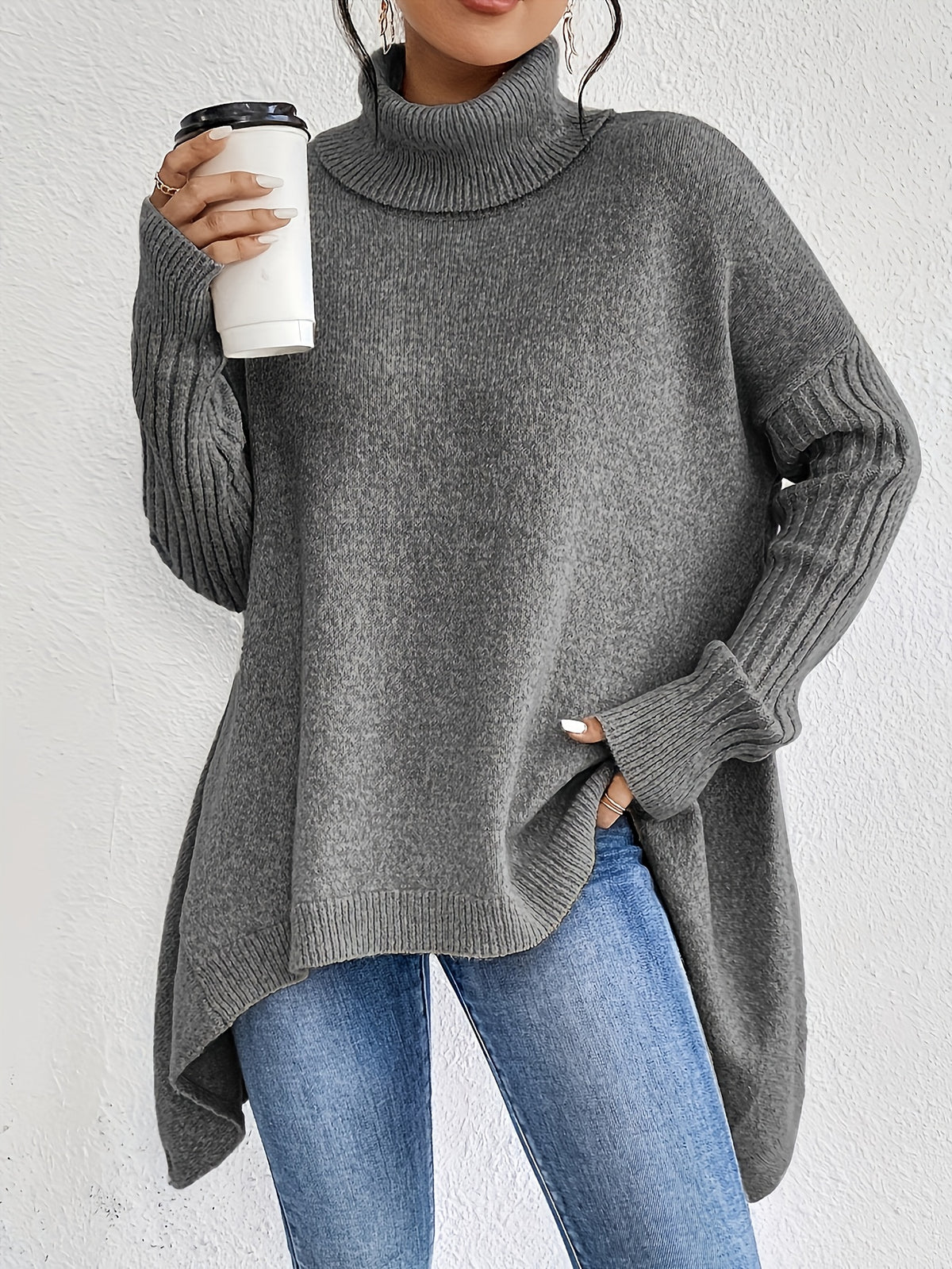 Erin High Neck Oversized Jumper - view 2