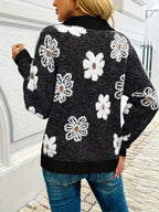 Evie Floral Half Zip Knitted Jumper - view 8