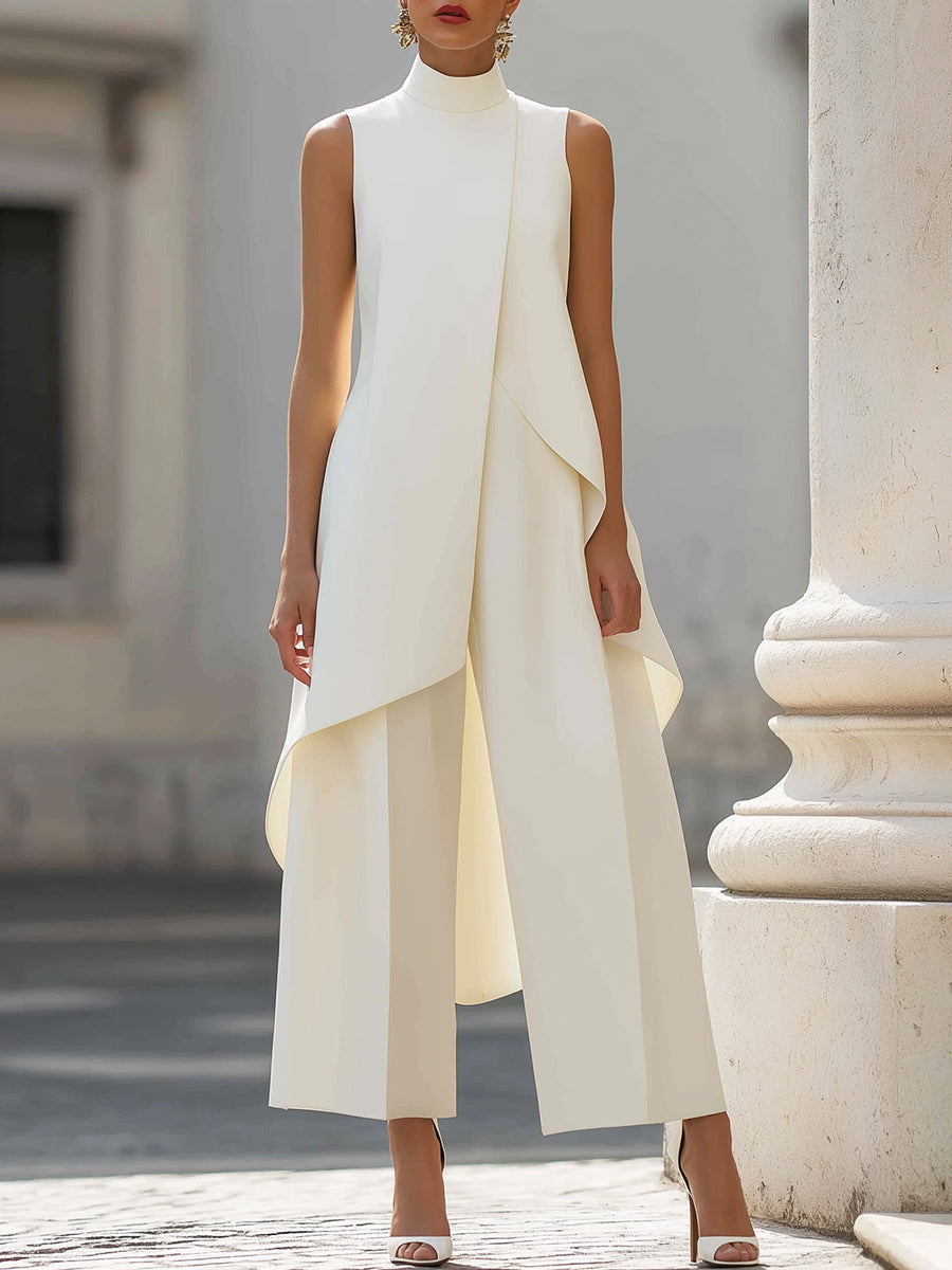 Harlow | Asymmetric Top Wide-Leg Trouser Co-Ord — RoselynAtelier