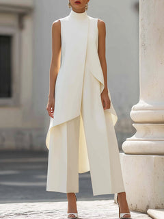 Harlow | Asymmetric Top Wide-Leg Trouser Co-Ord — RoselynAtelier