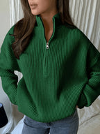 Amelia Half Zip Cable Knit Jumper - view 6