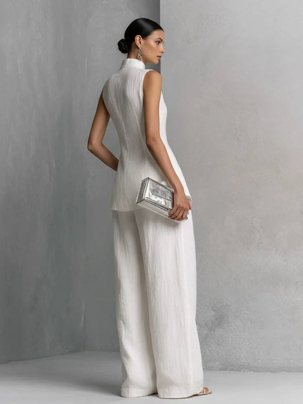 Grace | Linen Wide-Leg Trouser Co-Ord Set — RoselynAtelier