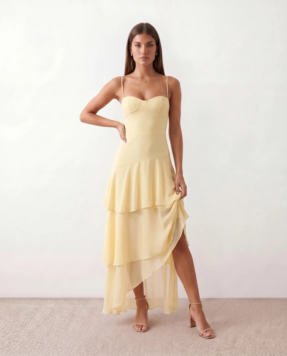 Elsie Sweetheart Tiered Maxi Dress