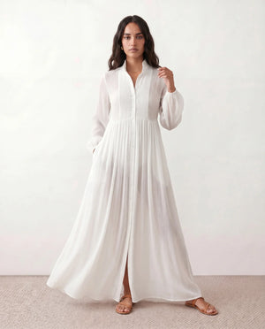 Raissa Button-Front Maxi Dress