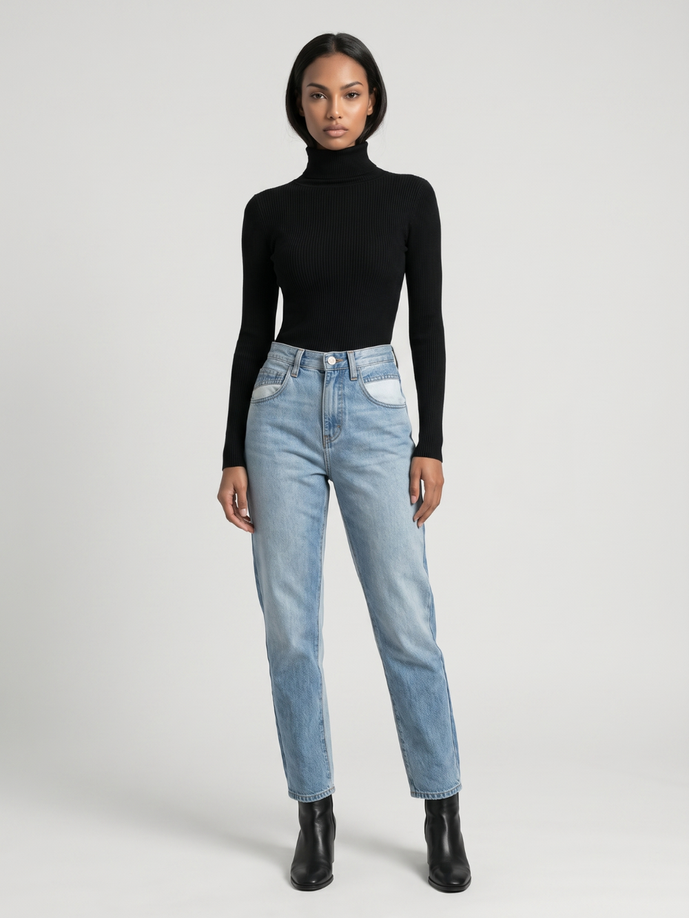 Poppy | Foldover Turtleneck Ribbed Jumper, Slim Fit Winter Knit oaklynwear