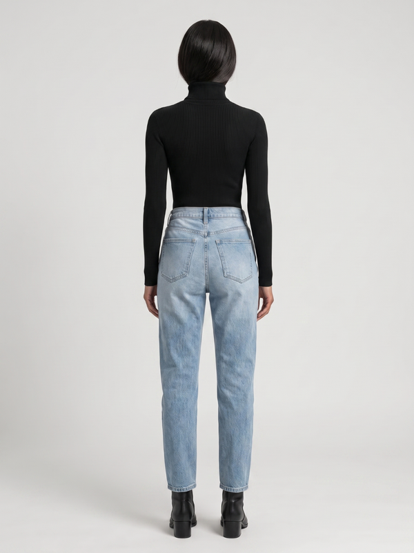 Poppy | Foldover Turtleneck Ribbed Jumper, Slim Fit Winter Knit oaklynwear