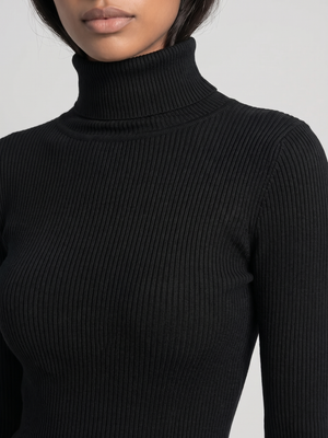 Poppy | Foldover Turtleneck Ribbed Jumper, Slim Fit Winter Knit oaklynwear
