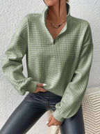 Nell Waffle Knit Half Zip Jumper - view 9