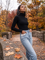 Poppy Foldover Turtleneck Ribbed Jumper, Slim Fit Winter Knit - view 10