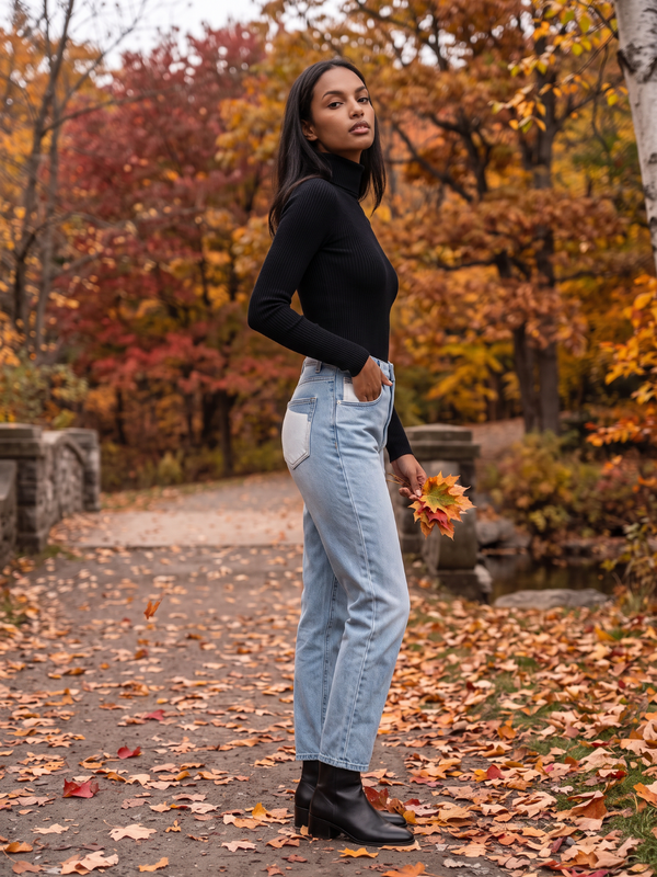 Poppy | Foldover Turtleneck Ribbed Jumper, Slim Fit Winter Knit oaklynwear