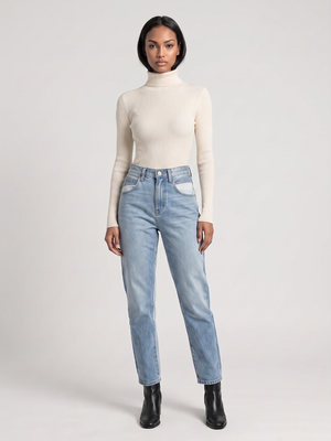 Poppy | Foldover Turtleneck Ribbed Jumper, Slim Fit Winter Knit oaklynwear