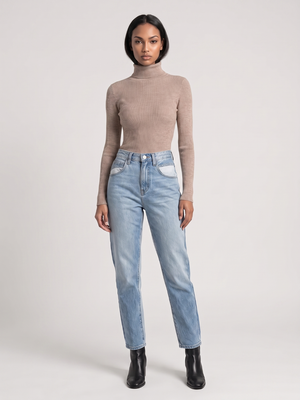 Poppy | Foldover Turtleneck Ribbed Jumper, Slim Fit Winter Knit oaklynwear