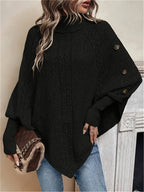 Orla Cable Knit Roll Neck Cape - view 2