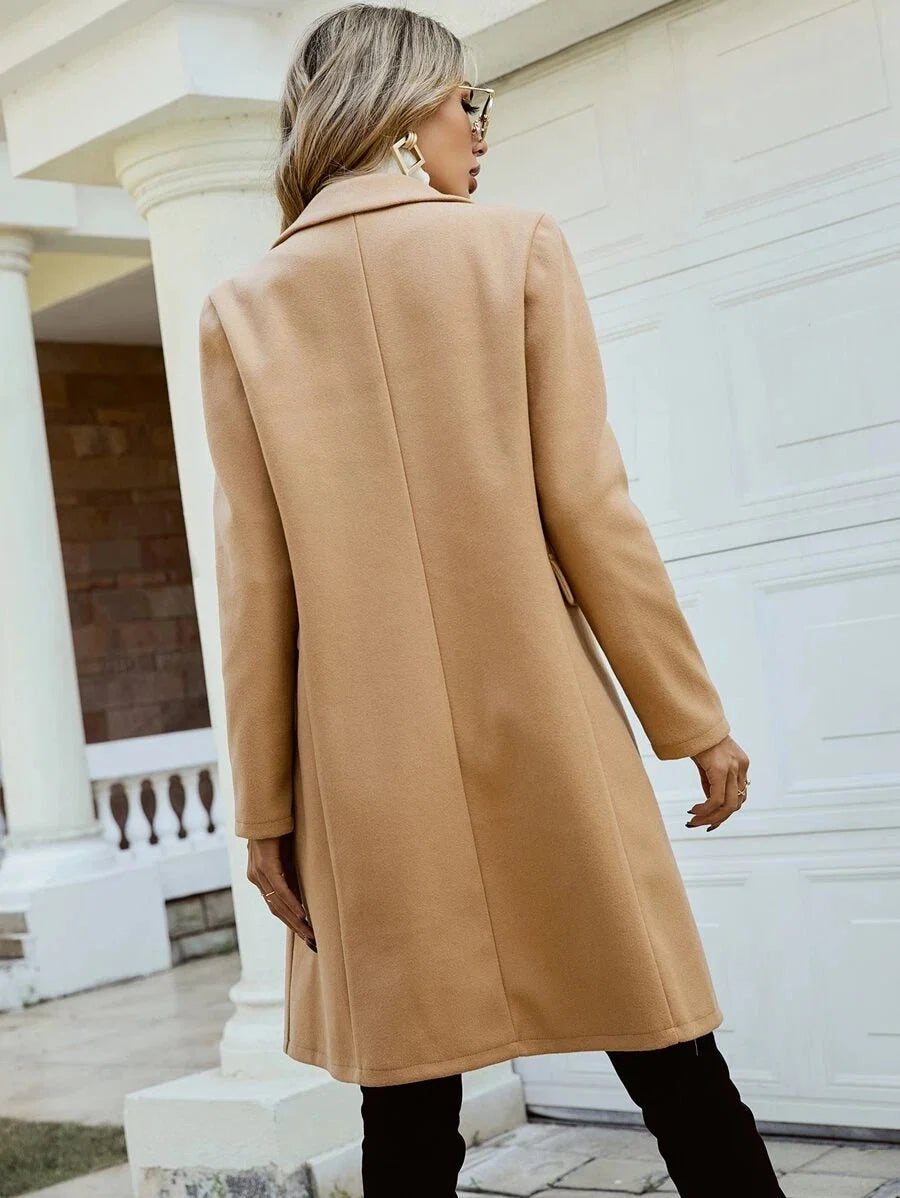 Clara Double-Breasted Lapel Collar Overcoat - view 3