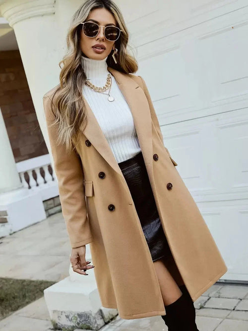 Clara Double-Breasted Lapel Collar Overcoat - view 2