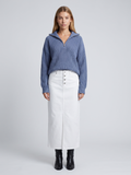 Isla Half-Zip Ribbed Knit Jumper with Funnel Collar, Cosy Winter Knit - front view