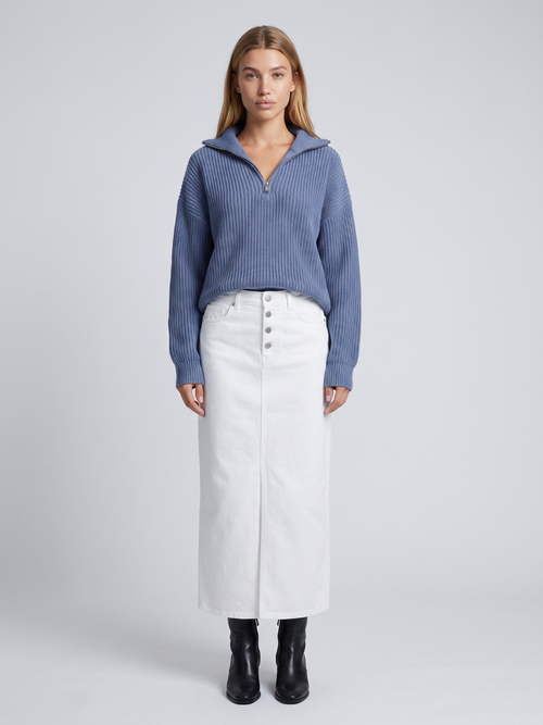 Isla | Half-Zip Ribbed Knit Jumper with Funnel Collar, Cosy Winter Jumper oaklynwear