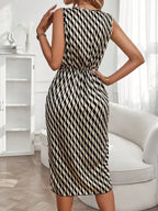 Libby Geometric Print Cowl Neck Asymmetric Hem Dress - view 2