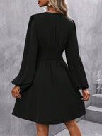 Eve Surplice V-Neck Ruched Waist A-Line Dress - view 2