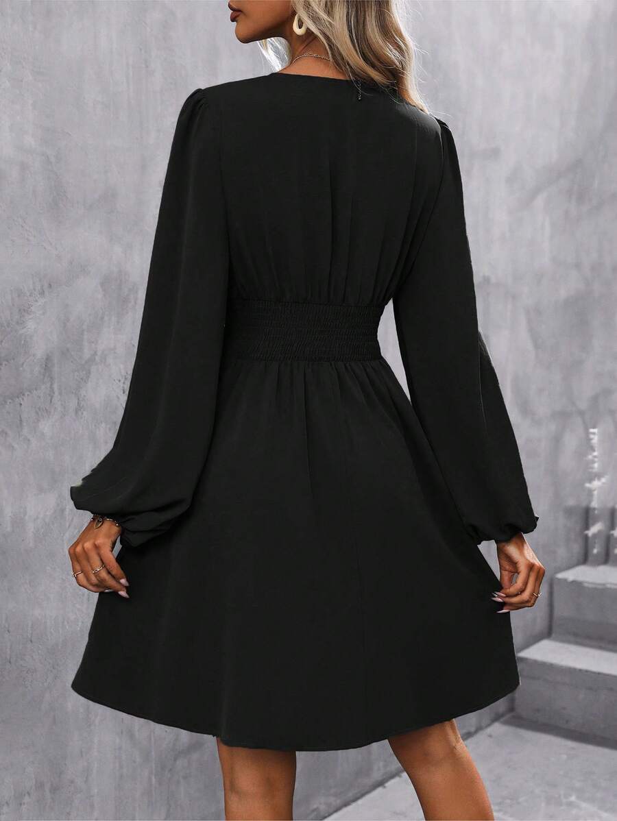 Eve Surplice V-Neck Ruched Waist A-Line Dress - view 2