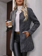 June Open Front Stand Collar Overcoat - view 8