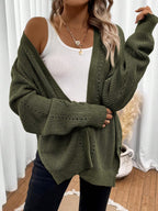 Della Open Front Pointelle Knit Cardigan - view 2