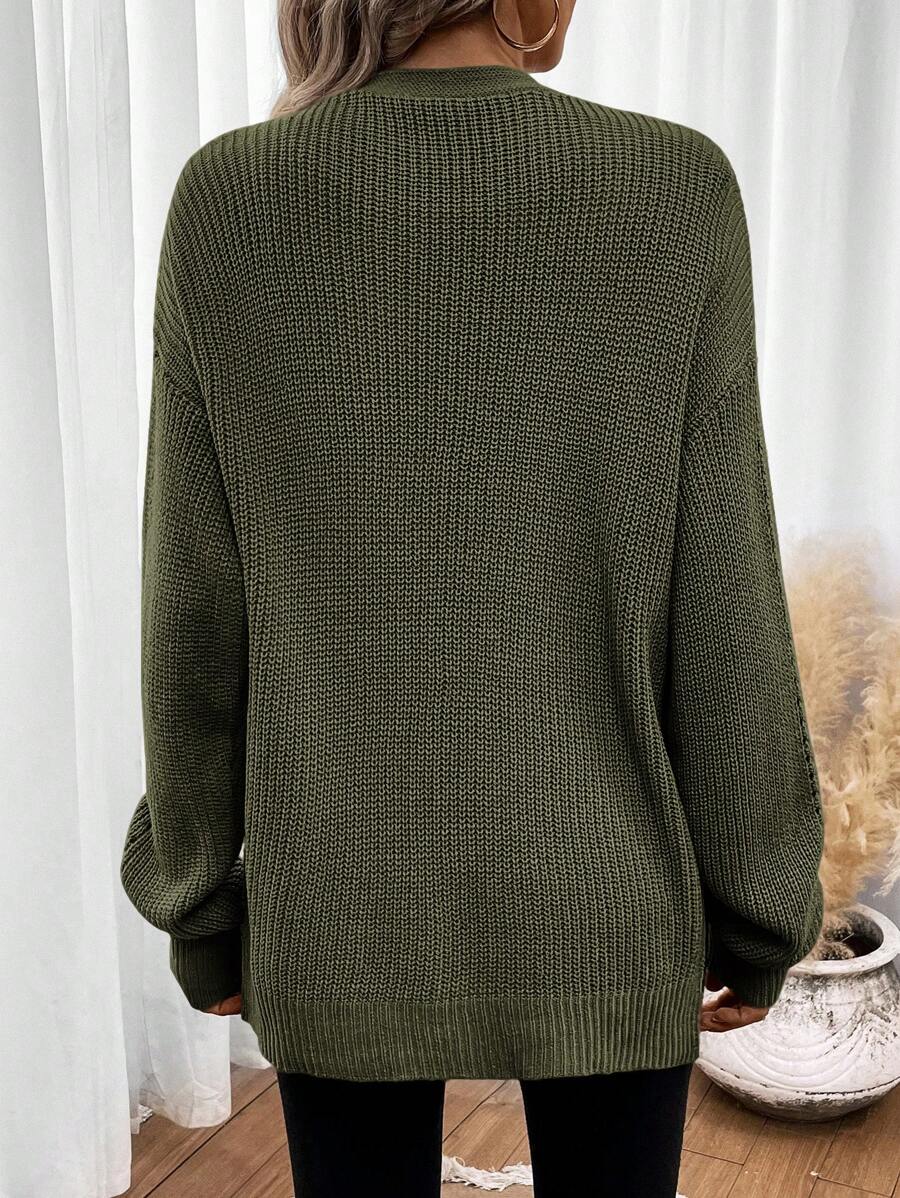 Della Open Front Pointelle Knit Cardigan - view 3