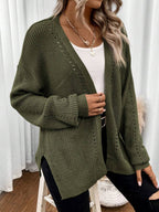 Della Open Front Pointelle Knit Cardigan - view 4