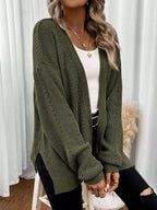Della Open Front Pointelle Knit Cardigan - view 7