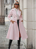 Frankie Fit and Flare Double-Breasted Lapel Overcoat - front view
