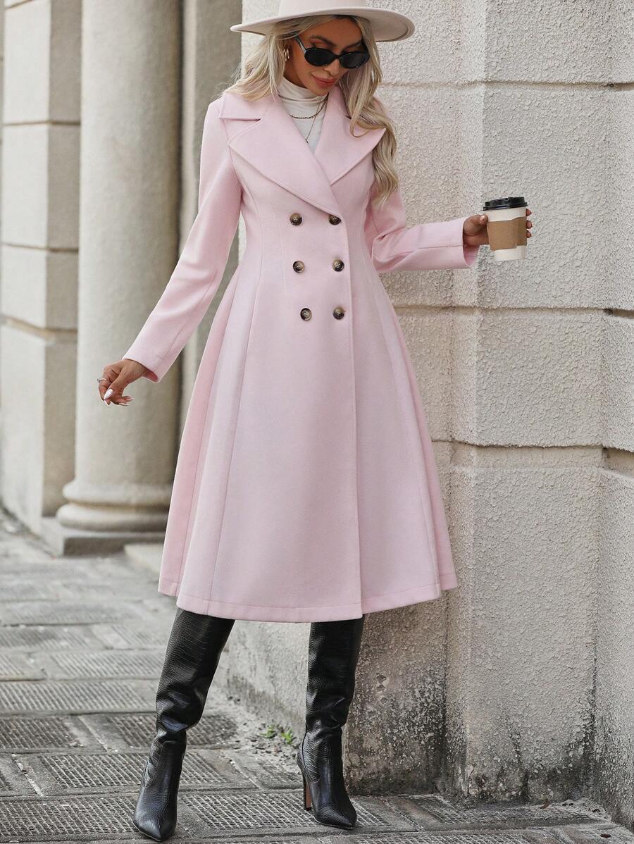 Frankie Fit and Flare Double-Breasted Lapel Overcoat - view 5