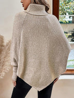Gwen High Neck Batwing Poncho Sweater - view 2