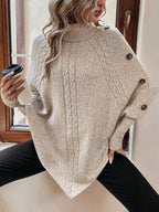 Gwen High Neck Batwing Poncho Sweater - view 5
