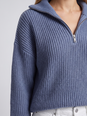 Isla | Half-Zip Ribbed Knit Jumper with Funnel Collar, Cosy Winter Jumper oaklynwear