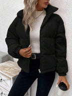 Marnie Zip Front Corduroy Padded Coat - view 9