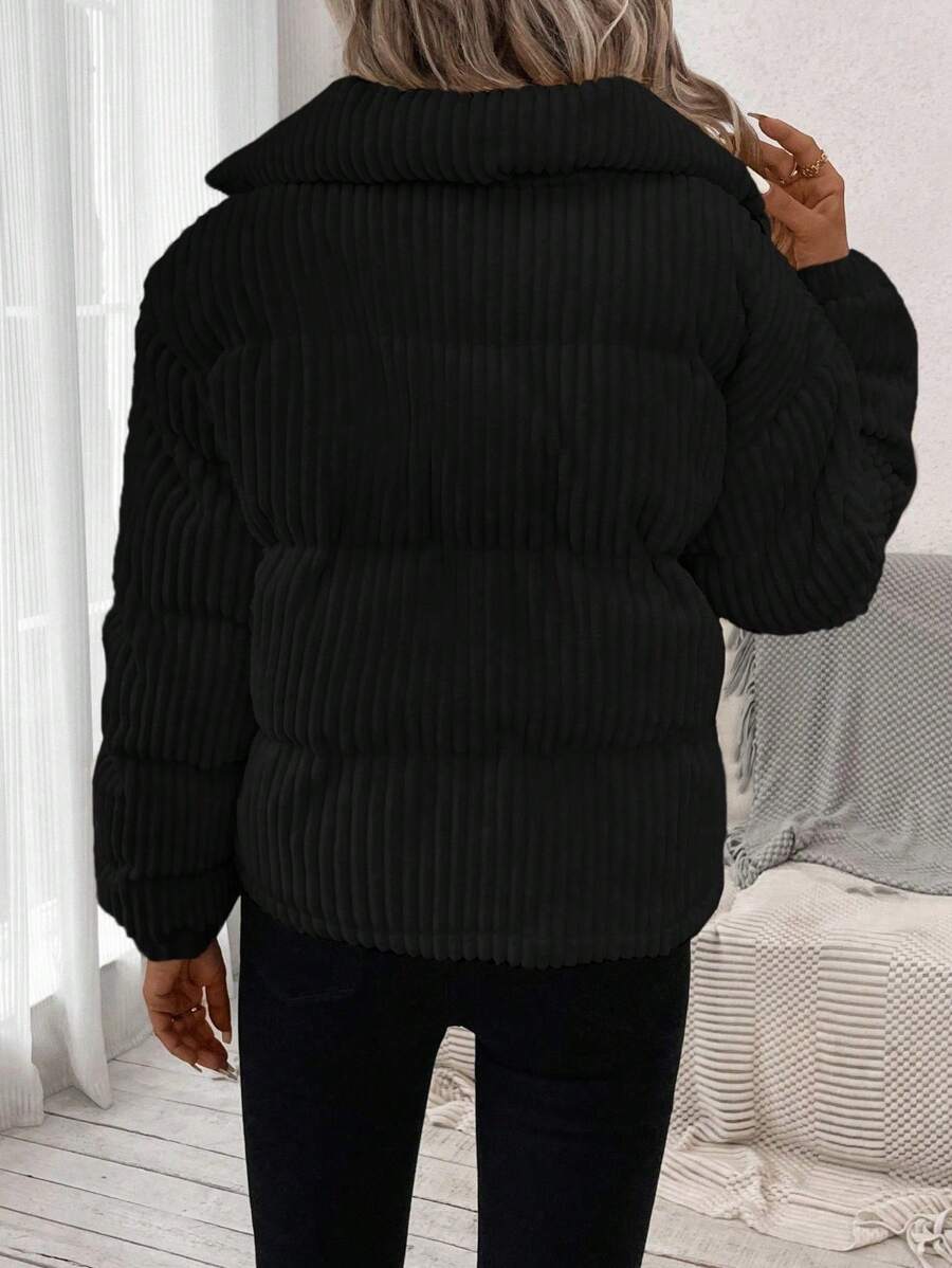 Marnie Zip Front Corduroy Padded Coat - view 10