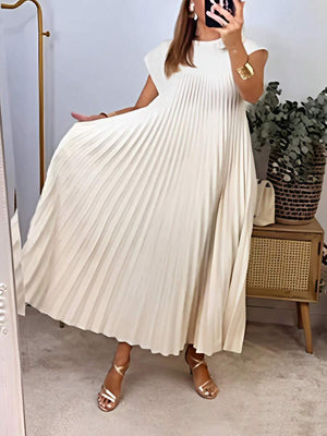 Bonnie | Pleated Hem A-Line Midi Dress