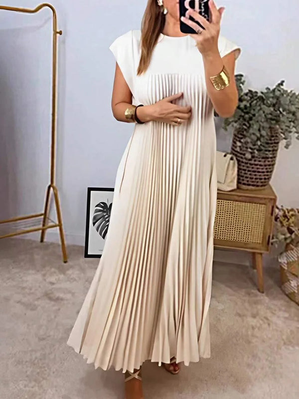 Bonnie | Pleated Hem A-Line Midi Dress