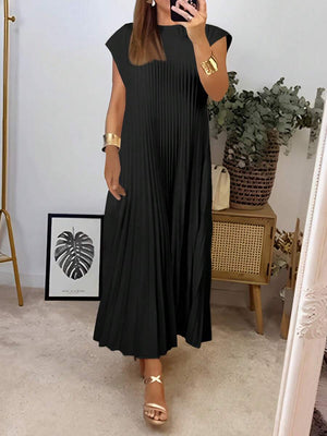 Bonnie | Pleated Hem A-Line Midi Dress