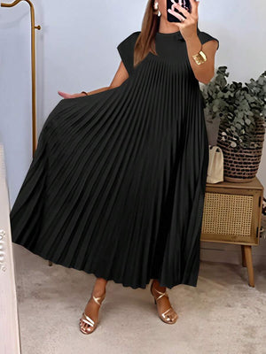 Bonnie | Pleated Hem A-Line Midi Dress