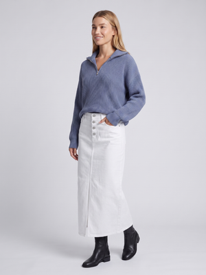 Isla | Half-Zip Ribbed Knit Jumper with Funnel Collar, Cosy Winter Jumper oaklynwear
