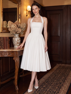 Connie Halter Square Neck Corset Back Midi Dress with Full Skirt - view 3