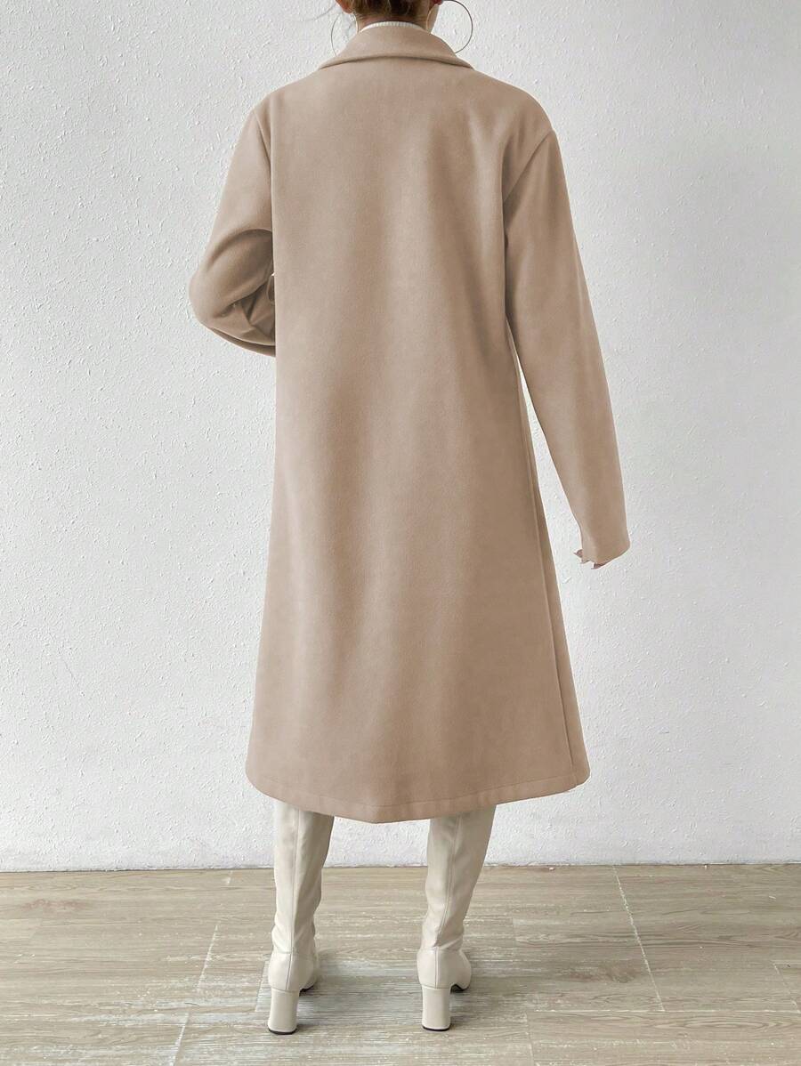Winnie Long Double-Breasted Lapel Overcoat - view 2