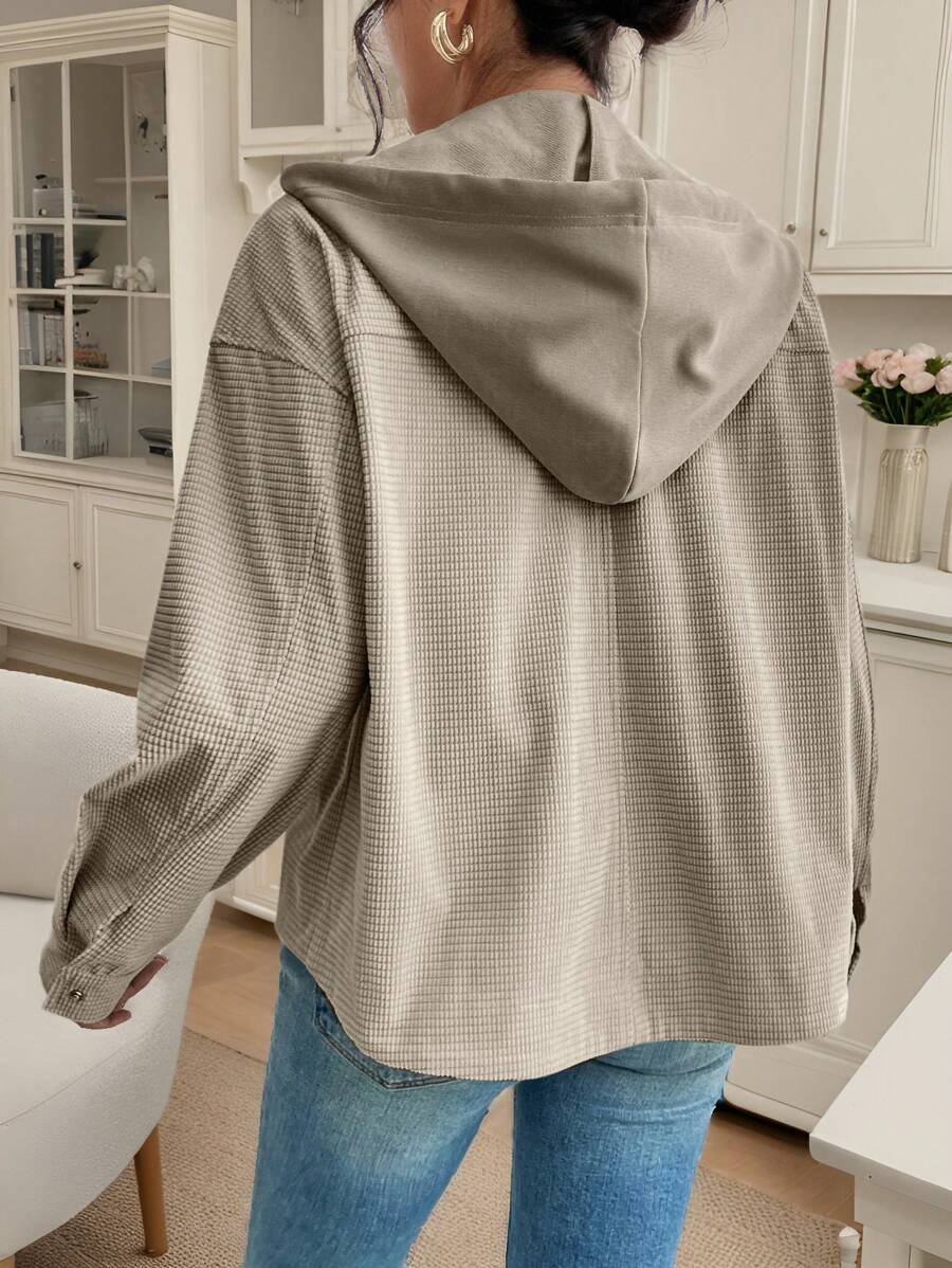 Posy Hooded Drop Shoulder Corduroy Jacket - view 2