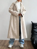 Indie Belted Notched Collar Long Overcoat - view 5