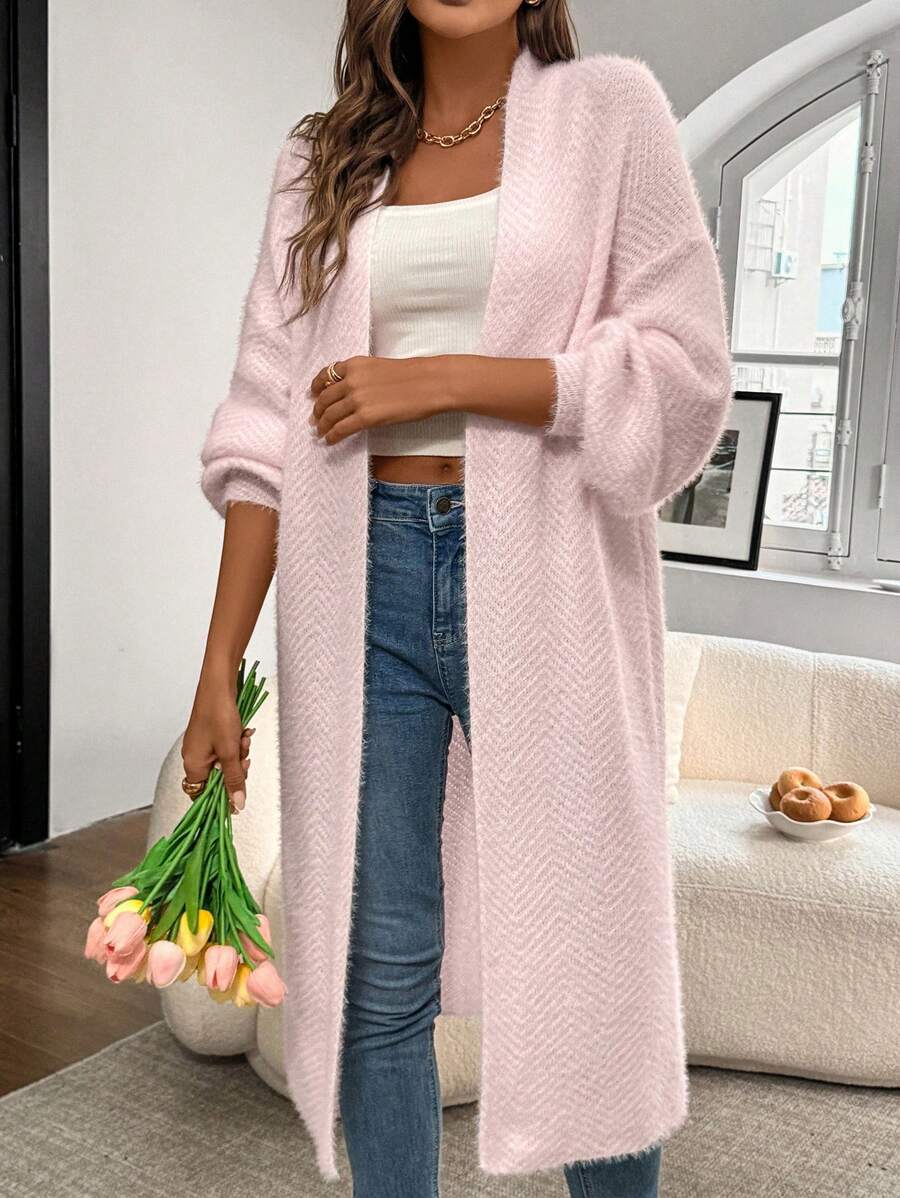 Sadie Chevron Textured Open Front Cardigan - view 10