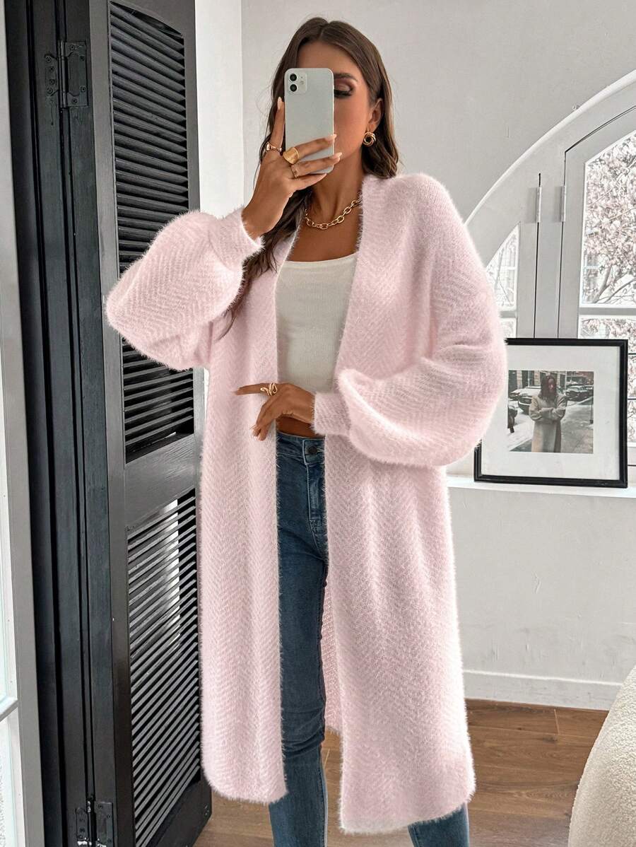 Sadie Chevron Textured Open Front Cardigan - view 11